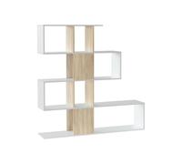 Habitdesign Estantería Librería, Modelo Zig-Zag-3, Acabado Blanco Artik y Roble Canadian, Medidas: 145 cm (Alto) x 145 cm (Ancho) x 28 cm (Fondo)