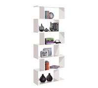 Habitdesign Estantería Salon, Libreria, Separador Ambientes, Modelo Athena, Color Blanco Brillo, Medidas: 80 cm (Ancho) x 192 cm (Alto) x 25 cm (Fondo)