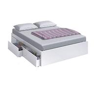 Habitdesign Estructura Cama con 4 Cajones, Cama Doble, Modelo Kendra, Acabado en Color Blanco Artik, Medidas: 156 cm (Ancho) x 196 cm (Fondo) x 37 cm (Alto)