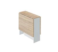 Habitdesign Mesa Auxiliar con Alas Abatibles, Mesa Cocina, Acabado en Color Blanco Artik y Roble Canadian, Modelo Fly, Medidas: 77 cm (Largo) x 31-140 cm (Ancho) x 79 cm (Alto), Abatible