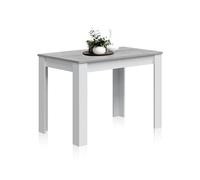 Habitdesign Mesa Auxiliar Fija, Mesa Comedor o Cocina, Acabado en Color Blanco Artik y Cemento, Modelo Cloe, Medidas: 109 cm (Ancho) x 67 cm (Fondo) x 78 cm (Alto)