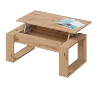 Habitdesign Mesa de Centro elevable Nova Color Roble Nodi y Blanco Artik salón Comedor Estilo nórdico 45-54x105x55 cm