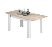 Habitdesign Mesa de Comedor Extensible, Mesa salón o Cocina, Acabado en Color Blanco Artik y Roble Canadian, Modelo Kendra, Medidas: 140-190 cm (Largo) x 90 cm (Ancho) x 78 cm (Alto)