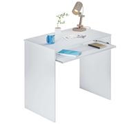 Habitdesign Mesa de Ordenador con Bandeja extraíble, Mesa Escritorio Juvenil, Modelo I-Joy, Color Blanco Artik, Medidas: 90 cm (Ancho) x 54 cm (Fondo) x 79 cm (Alto)