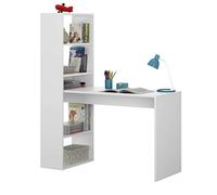 Habitdesign Mesa de Ordenador, Escritorio con Estanteria Reversible, Blanco Artik, Modelo Duplo, Medidas: 120 cm (Ancho) x 53 cm (Fondo) x 144 cm (Alto)