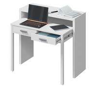 Habitdesign Mesa Escritorio Extensible, Mesa Estudio, Consola, Color Blanco Artik, Medidas: 98,5 cm (Largo) x 36-70 cm (Fondo) x 87,5 cm (Alto)