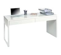 Habitdesign Mesa Escritorio con 2 Cajones, Mesa de Despacho, Mesa de Oficina, Modelo Touch, Color Blanco Artik, Medidas: 138 cm (Ancho) x 50 cm (Fondo) x 75 cm (Alto)