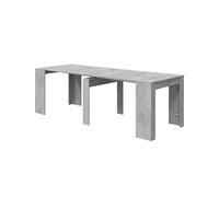 Habitdesign - Mesa Consola Extensible para Salón, Recibidor o Cocina, hasta 5 Posiciones, Color Gris Cemento, 50-235x90x78 cm - Modelo Extensible