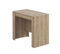 Habitdesign - Mesa Extensible para Comedor, Mesa Ampliable para Salón o Cocina - 5 Posiciones y hasta 10 Comensales - Modelo Consola - 50-235x90x78 cm - Roble Canadian