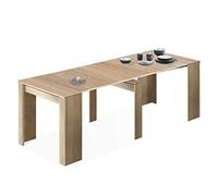 Habitdesign - Mesa Extensible para Comedor, Mesa Ampliable para Salón o Cocina - 5 Posiciones y hasta 10 Comensales - Roble Canadian - 50-235x90x78 cm - Modelo Consola