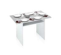 Habitdesign Mesa Consola Desplegable, Mesa Auxiliar o de Cocina, Modelo Tavolo, Acabado en Blanco Artik y Gris Cemento, Medidas: 120 cm (Ancho) x 73,5 cm (Alto) x 70 cm (Fondo)