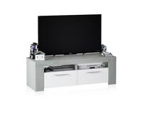 Habitdesign Mueble de Comedor Moderno, modulo TV Salon, Modelo Ambit, Acabado en Color Blanco Artik y Gris Cemento, Medidas: 120 cm (Ancho) x 40 cm (Alto) x 42 cm (Fondo)