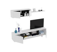 Habitdesign Mueble de Salon Moderno, Modulos Comedor, Modelo Belus, Acabado en Blanco Brillo y Gris Antracita, Medidas: 200 cm (Ancho) x 41 cm (Fondo) x 46 cm (Alto)