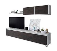 Habitdesign Mueble de Salon Moderno, Modulos de Comedor, Modelo Alida, Acabado en Blanco Artik y Oxido, Medidas: 200 cm (Ancho) x 43 cm (Alto) 41 cm (Fondo)