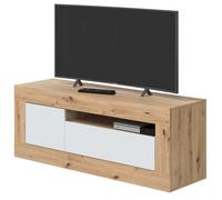 Habitdesign Mueble TV Baltik Color Roble nodi y Blanco artik salón Comedor Estilo nórdico 53x139x42 cm