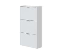 Habitdesign Zapatero 3 Puertas, Zapatero Estrecho, Acabado en Color Blanco Brillo, Medidas: 60 cm (Ancho) x 113 cm (Alto) x 22 cm (Fondo)