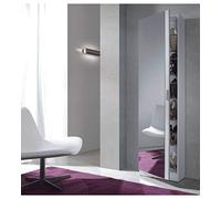 Habitdesign 007866BO Zapatero con Espejo, Color Blanco Brillo, 180x50x20 cm de Fondo, Madera (Rock)