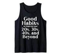 Habits for 20s 30s 40s and Beyond Life Journey Funny Vintage Camiseta sin Mangas