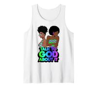 Habla con Dios al respecto melanina Cristiana Negra Amor Cristiano Camiseta sin Mangas