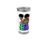 Habla con Dios al respecto melanina cristiana negra amor cristiano Vaso térmico de acero inoxidable de doble pared