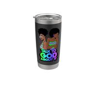 Habla con Dios al respecto melanina cristiana negra amor cristiano Vaso térmico de acero inoxidable de doble pared