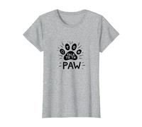 Habla con el Amante de Las Mascotas Divertido Paw Camiseta, Mujer, Gris Jaspeado, S