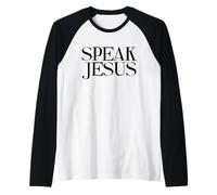 Habla Jesús Nombre sobre Todos Nombres Inspirador Cristiano Camiseta Manga Raglan