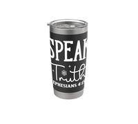 Habla la Verdad EPHESIOS 4:15 Tipografía Inspiradora Vaso térmico de acero inoxidable de doble pared
