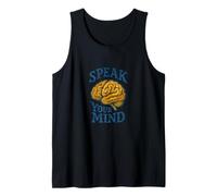 Habla tu mente Ilustración Cerebro Retro Inspirado en la ciencia Camiseta sin Mangas