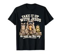 Háblame con Jesús, él me Hizo así, un Mapache Divertido Camiseta
