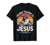 Hablando con Jesús fe cristiana Cruz al atardecer Camiseta