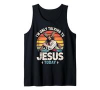 Hablando con Jesús fe cristiana Cruz al atardecer Camiseta sin Mangas