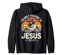 Hablando con Jesús fe cristiana Cruz al atardecer Sudadera con Capucha