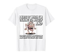 Hablando Conmigo Misma Vieja Mujer Humor Diseño para Amantes de Animales Camiseta