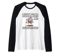 Hablando Conmigo Misma Vieja Mujer Humor Diseño para Amantes de Animales Camiseta Manga Raglan