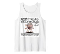 Hablando Conmigo Misma Vieja Mujer Humor Diseño para Amantes de Animales Camiseta sin Mangas