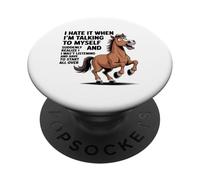 Hablando Conmigo Mismo Diseño de Humor de Caballo para Amantes de los Animales PopSockets PopGrip Adhesivo
