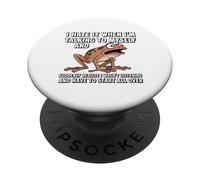 Hablando Conmigo Mismo Diseño de Humor de Rana para Amantes de los Animales PopSockets PopGrip Adhesivo