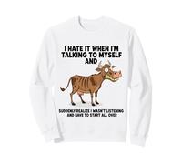 Hablando Conmigo Mismo Diseño de Humor de Vaca para Amantes de los Animales Sudadera