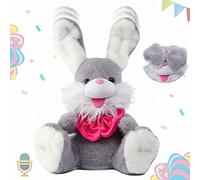 Hablando Peluche Conejo Repite Lo que Dices P Boo Peluche Juguete Grabación Pascua Conejo Mascota Electrónica Interactiva con Niños Canción para Niños Niñas Niños Regalo