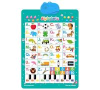 Hablando tarjetas de pared para niños | Número de alfabeto Juego de canciones de piano - Vocabulario de animales Carteles de cuero preescolar,Para las edades 1-6 Niños Padres Escuela de Cuidado