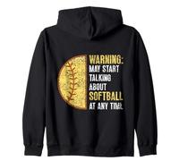 Hablar De Softball En Cualquier Momento Jugador Softball Sudadera con Capucha