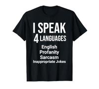 Hablo 4 Idiomas Divertido Profesor de Gramática del Idioma Inglés Camiseta gráfica económica