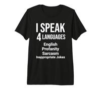 Hablo 4 Idiomas Divertido Profesor de Gramática del Idioma Inglés Camiseta Premium