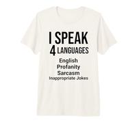 Hablo 4 Idiomas Divertido Profesor de Gramática del Idioma Inglés Camiseta Premium