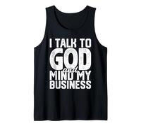 Hablo con Dios y me ocupo de mi Negocio Fe Religiosa Divertida Camiseta sin Mangas