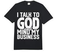 Hablo con Dios y me ocupo de mi Negocio Fe Religiosa Divertida Comfort Colors Adult Heavyweight T-Shirt