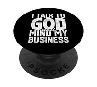 Hablo con Dios y me ocupo de mi Negocio Fe Religiosa Divertida PopSockets PopGrip Adhesivo