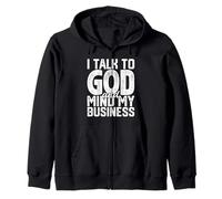 Hablo con Dios y me ocupo de mi Negocio Fe Religiosa Divertida Sudadera con Capucha