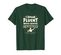 Hablo con fluidez Citas de películas Cinéfilo Amante del Cine Camiseta, Hombre, Verde Bosque, 3XL